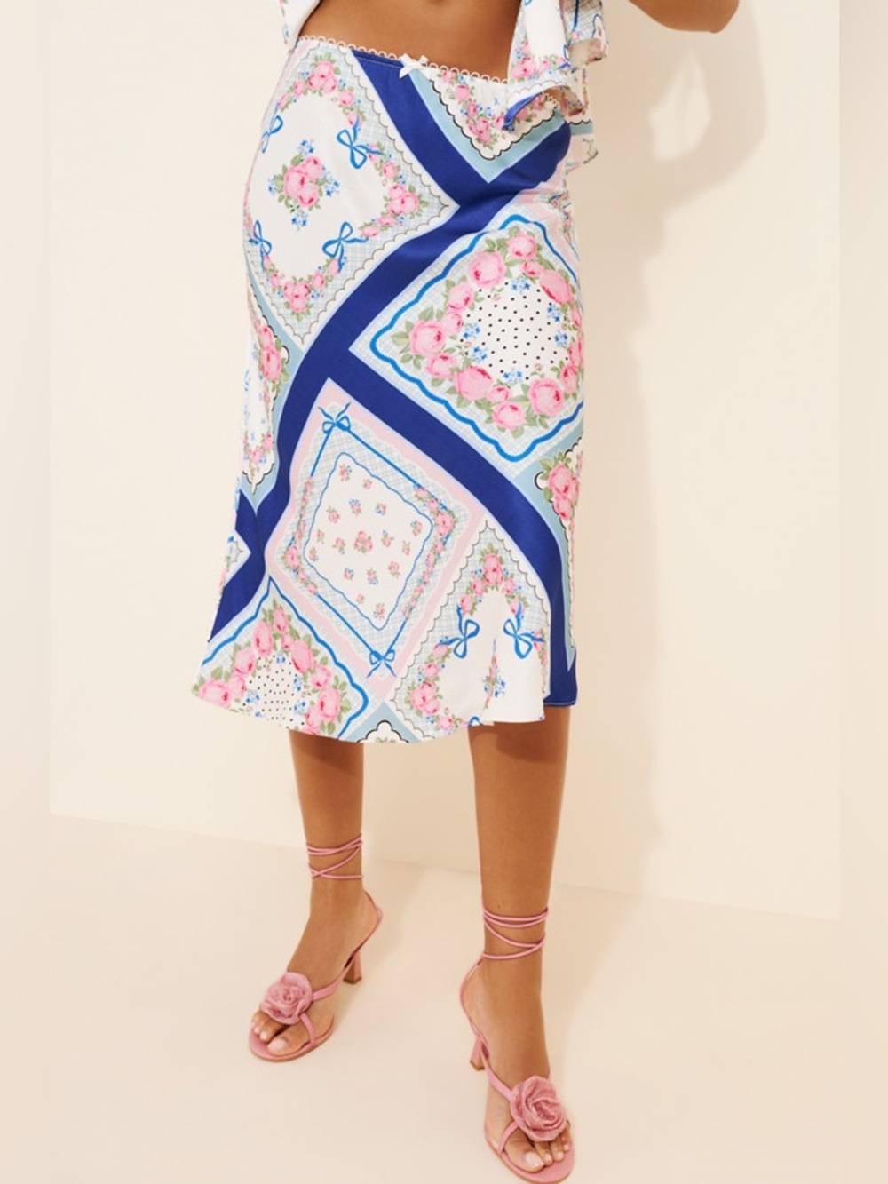 For Love and Lemons Scarf Midi Skirt